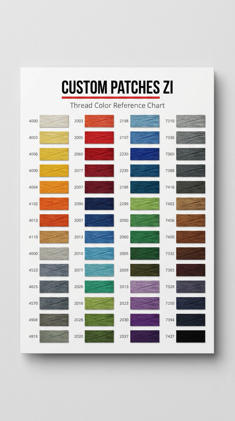 Custom Patches ZI thread colour chart